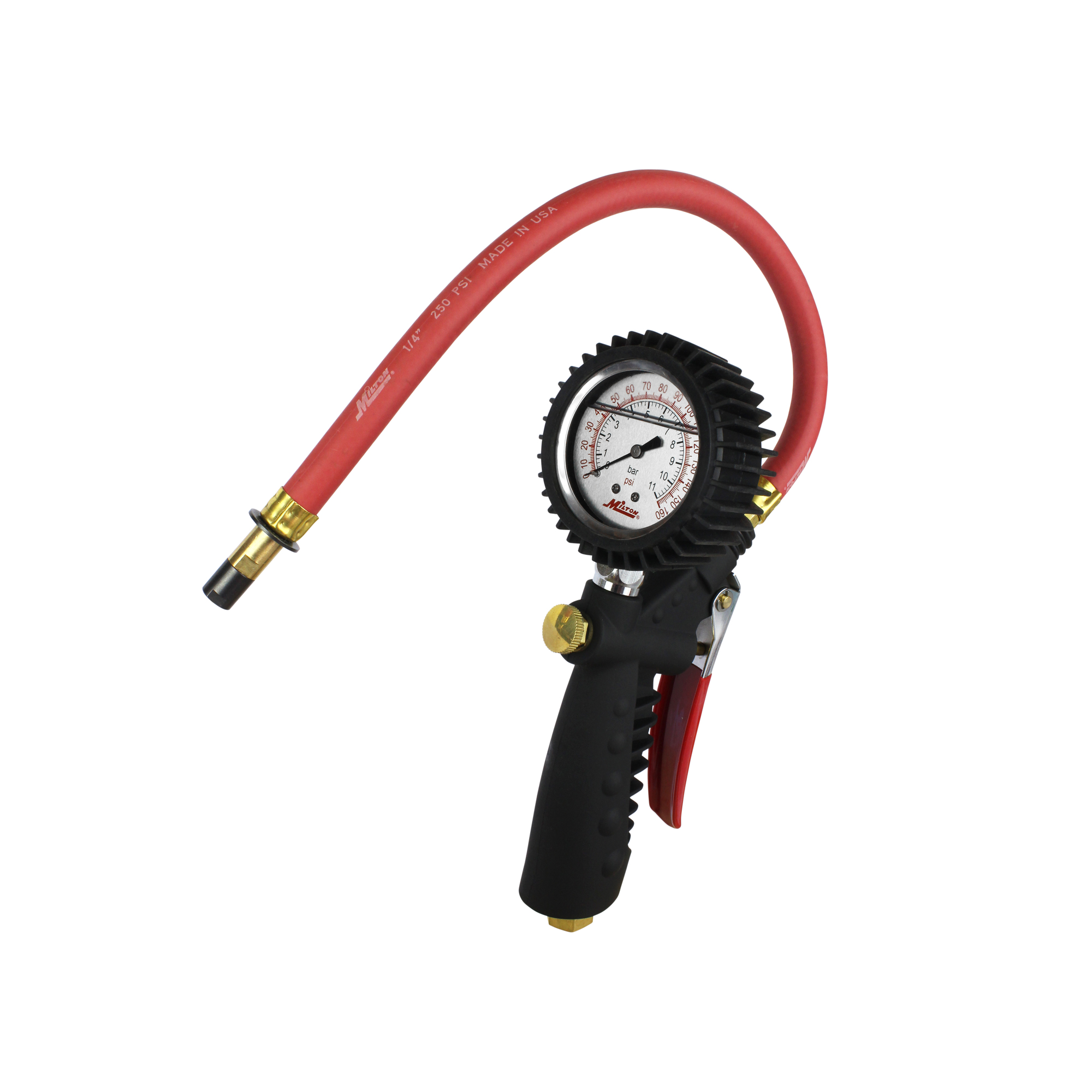 Milton, Analog Inflator Gauge with Straight Chuck, Model# S-574A